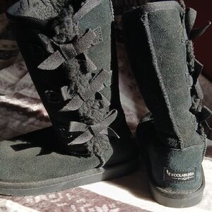 Koolaburra Black Kids Boots with Bow Accents
